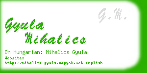 gyula mihalics business card